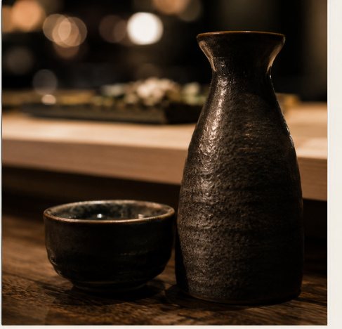 Sake vessel and ceramic cup